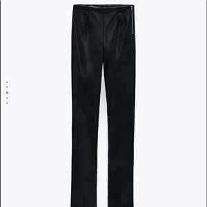 ZARA Medium Split Hem Faux Leather Leggings